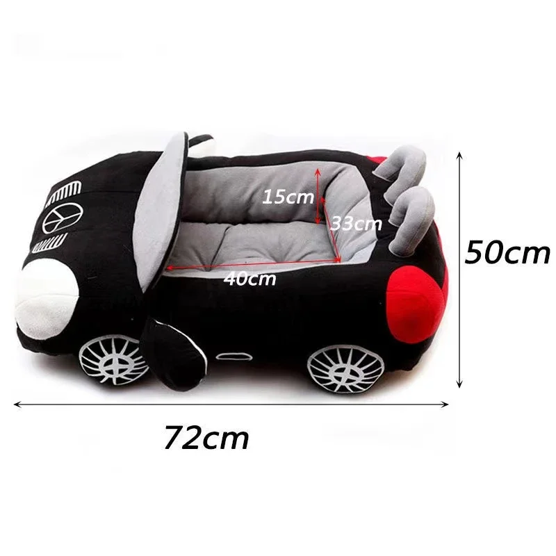 Cama de lujo con forma de coche de 70x50cm para perros y gatos, peluche cálido para mascotas, sofá cálido, cojín tipo nido para cachorros, perrera acolchada a la moda de invierno con estera - imagen 2