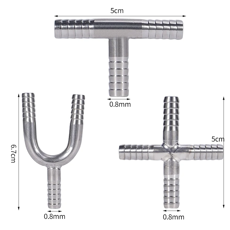 Conector en T de acero inoxidable para manguera de acuario doméstico - imagen 3