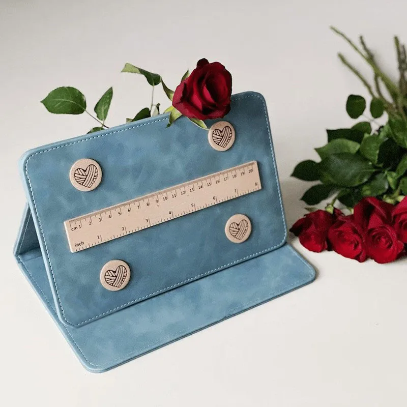 Soporte para tabla de ganchillo, protector de tabla con patrón de ganchillo, fácil de usar, plegable, portátil, magnético, para tejer - imagen 5