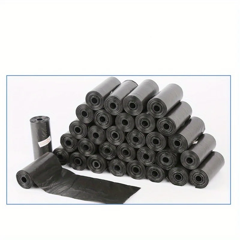 5 rollos de bolsas de basura para perros, 75 Uds., rollo de bolsas para excrementos de cachorros y gatos, para caminar y viajar al aire libre, suministros de limpieza para mascotas - imagen 4
