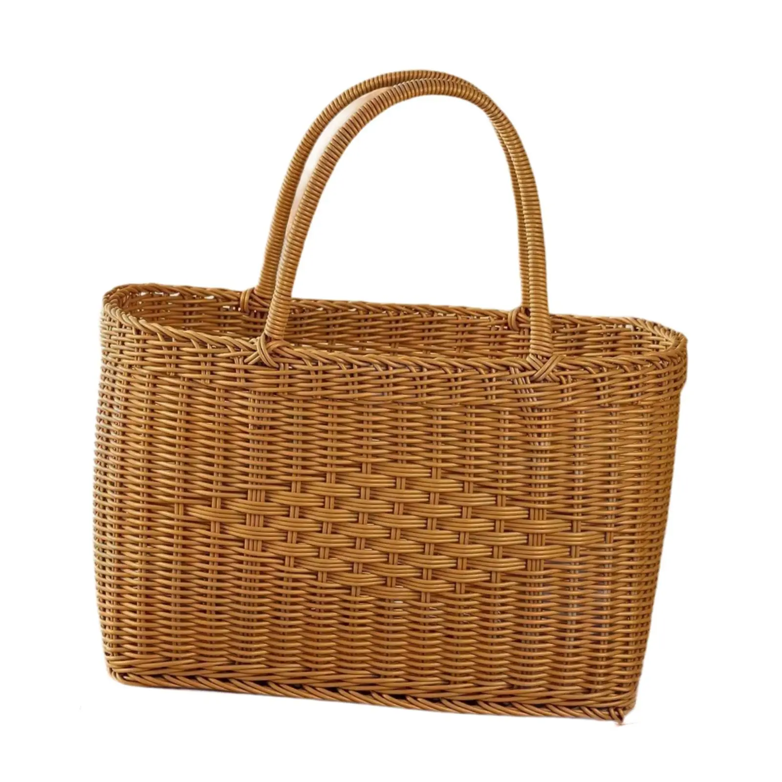 Handwoven Basket Lightweight Portable Balcony Imitation Rattan Flower Basket