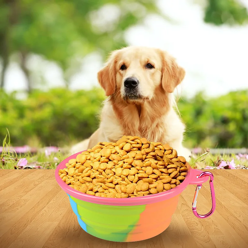 Cuenco de silicona para perros, cuencos alimentadores para perros, suministros de viaje para perros y gatos, contenedor de agua y comida, accesorios plegables para mascotas - imagen 4