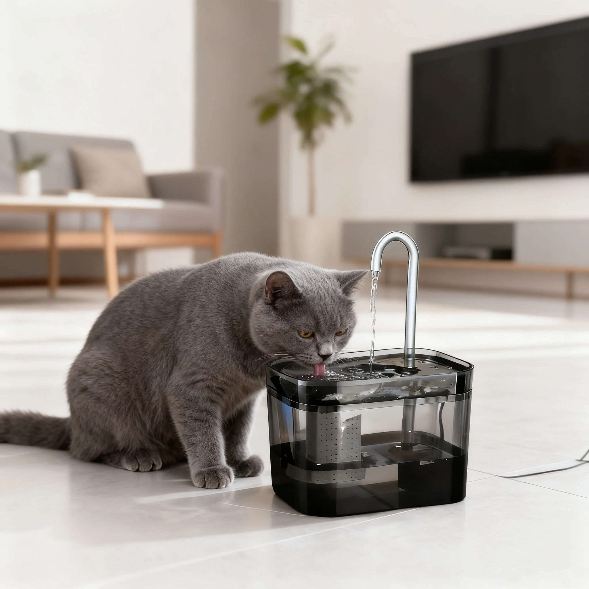 Bebedero para gatos, circulación automática, bebedero inteligente para perros, agua viva, lavabo, suministros para mascotas - imagen 3