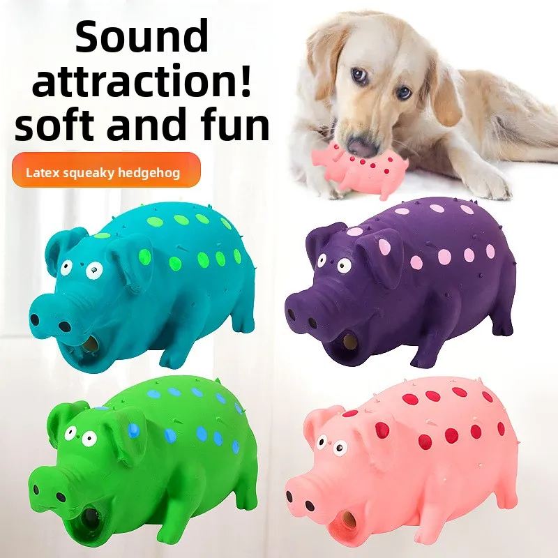 Juguete para perros látex cerdo relleno algodón resistente mordeduras