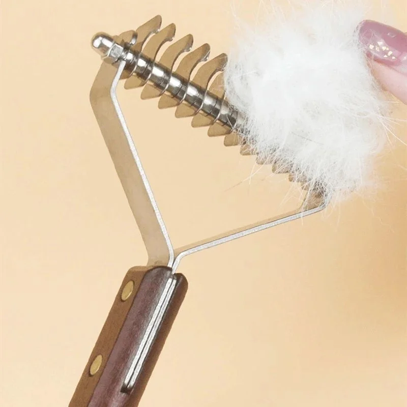 Suministros para mascotas, removedores de pelo, cortador de nudos, cepillo de aseo, peine para perros con mango de madera, accesorios para gatos - imagen 4