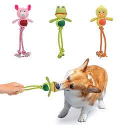 Juguete dental para perros de cuerda felpa, chirriante y resistente