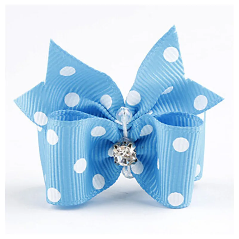 20/50/100 Uds. Lazos para perros y mascotas, accesorios para el cabello, tocado con lazo, lazos de cola de golondrina para cachorros con bandas de goma, sombreros para gatos - imagen 3