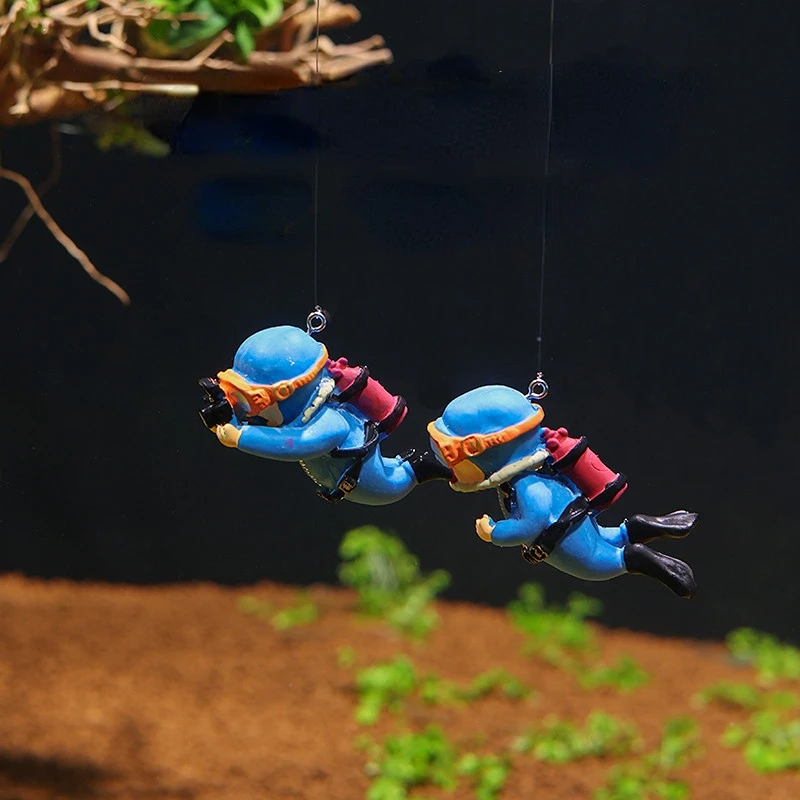 Nuevos adornos de pecera, simulación bonita de buceo, decoración flotante, tanque de agua, buceador, decoración de paisajismo, accesorios de acuario - imagen 4
