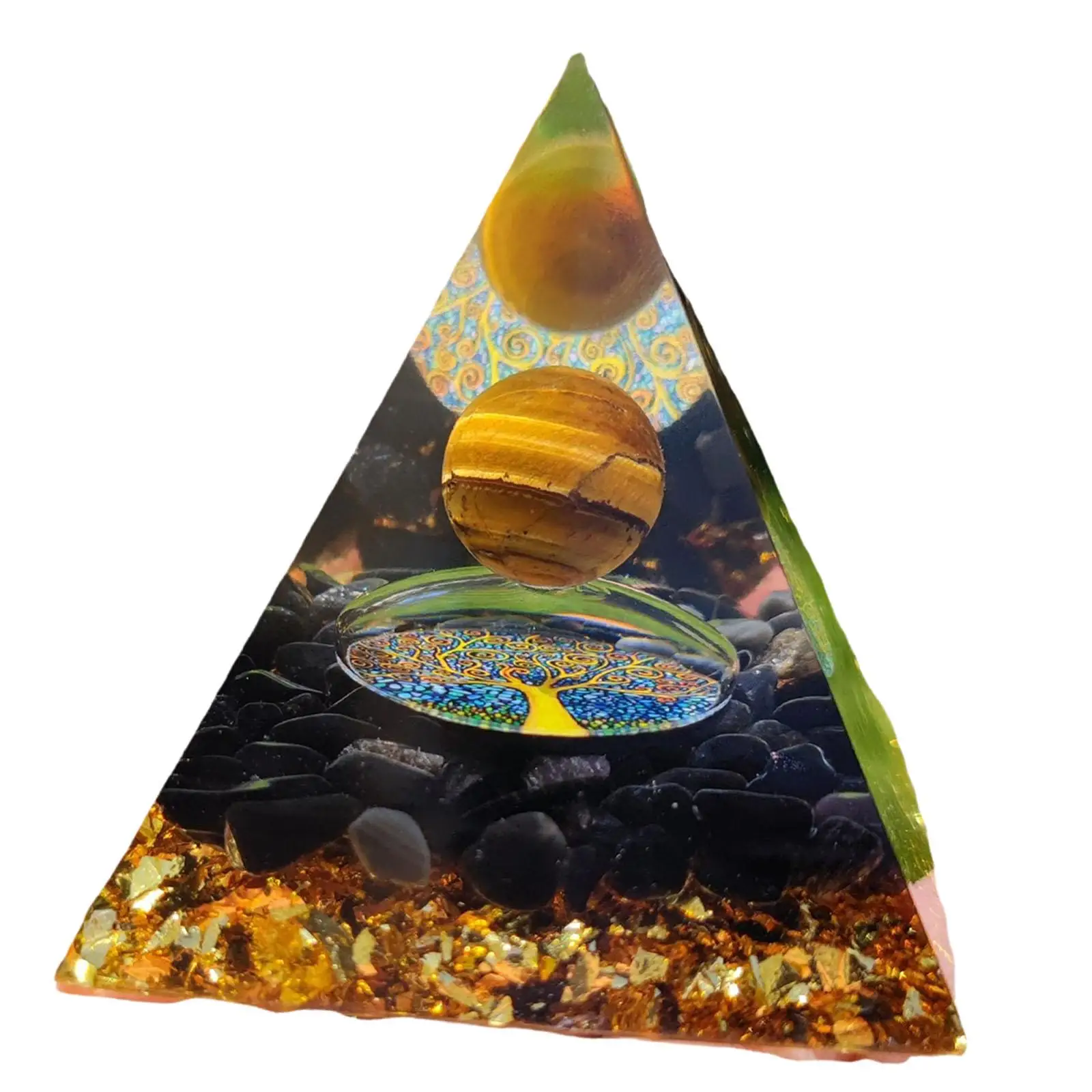 Orgone Pyramid Ornament Stylish for Yoga Meditation Resin Crafts 6cm Home Decor for Birthday Festival Christmas Mother's Day