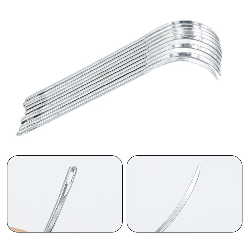 10 Uds agujas de sutura para cirugía veterinaria suturas quirúrgicas de acero inoxidable agujas curvadas cerdos ovejas aves de corral herramientas para ganado - imagen 3