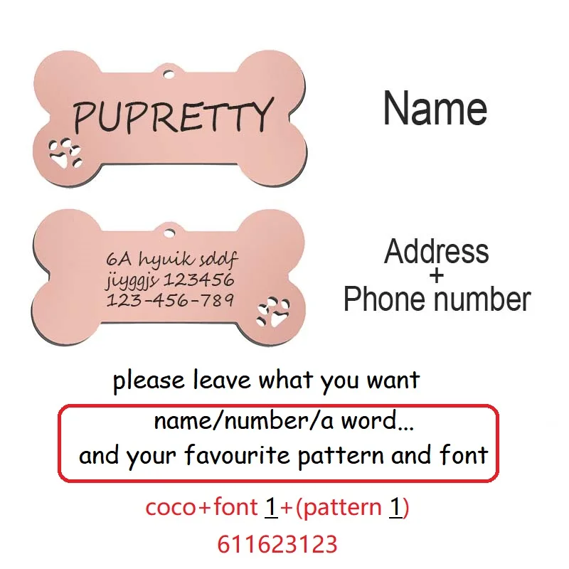 Etiqueta identificación grabada para perro y gato – Tag con nombre - imagen 3