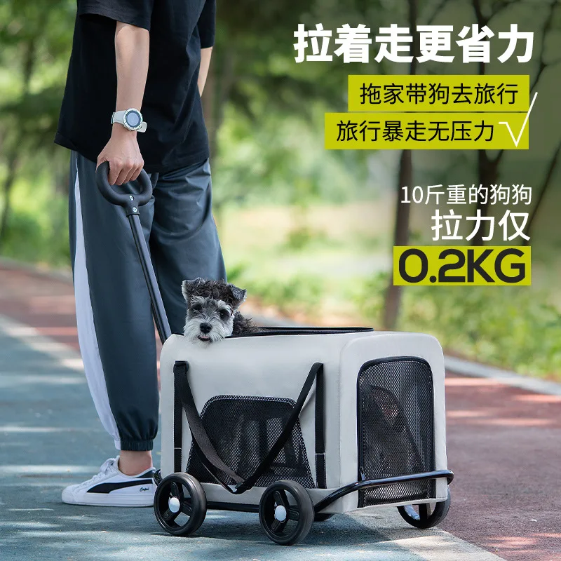 Carrito de paseo ligero plegable para gatos y perros pequeños – Portátil - imagen 5