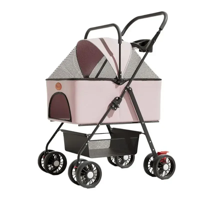 Carro para mascotas, transporte para perros, carrito para gatos, separación pequeña y ligera, suministros para salir plegables, cochecitos para mascotas, transportador para perros - imagen 4