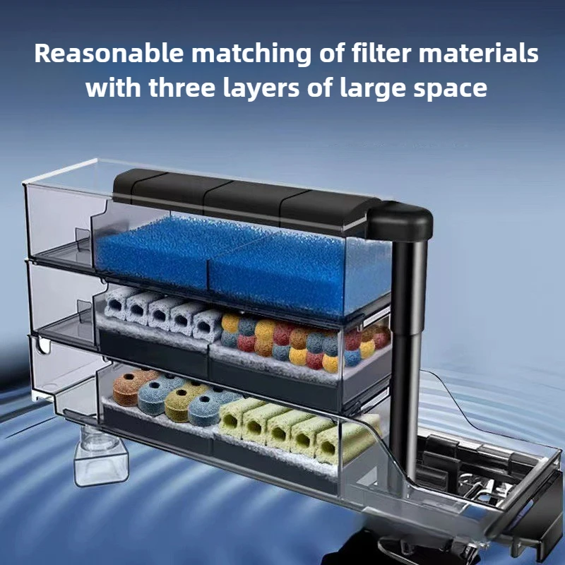 Caja de filtro de flujo de goteo externo para acuario, bomba de agua, caja de filtro superior para tanque de peces exterior, accesorio de filtración de oxigenación circulante - imagen 2