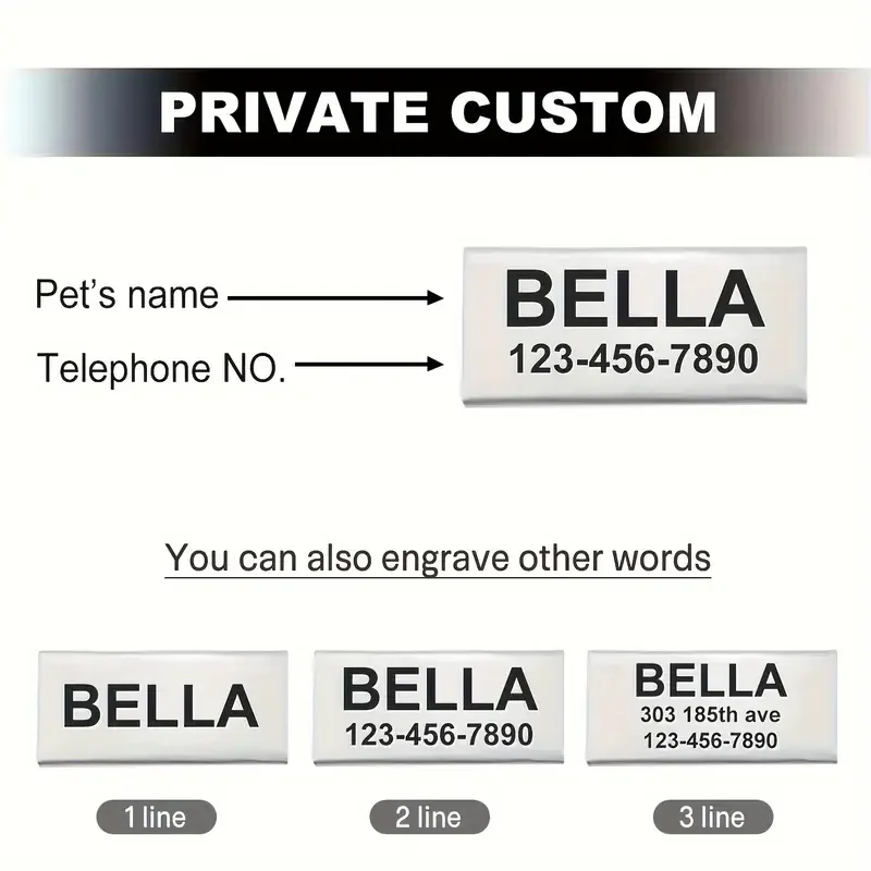 Collar para mascotas personalizado con identificación de nombre personalizado: ajustable para perros y gatos, poliéster duradero, rayas rosas y patrón geométrico