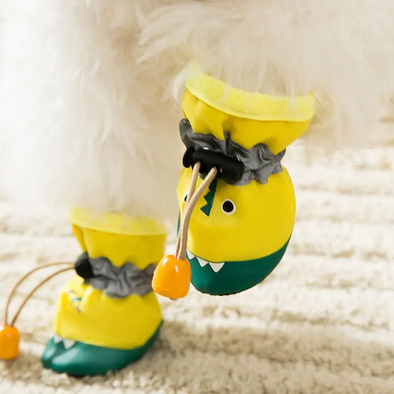 Gatito Otoño e Invierno zapatos de suela blanda salir para evitar caídas Teddy mascota cachorro pequeño cubierta de pie zapatos de cocodrilo de cuatro estaciones - imagen 5
