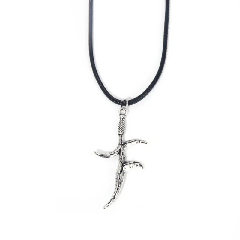 Melina-espada Irregular, cuchillo negro, daga, colgante, anillo de juego, collar de Elden, regalo para seguidores, accesorios de joyería, 2 uds. - imagen 2