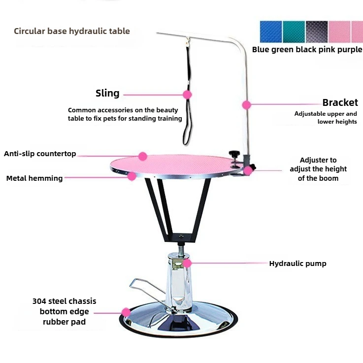 Mesa peluquería hidráulica ajustable para perros con soporte colgante - imagen 4
