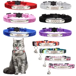 Collar identificativo para gatos suave y ajustable con placa grabada