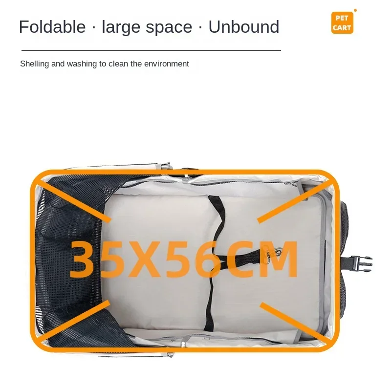 Cochecito para mascotas, cochecito de bebé de peluche para perros y gatos, carrito pequeño para mascotas al aire libre, ligero y plegable para viajes al aire libre, portabebés - imagen 4