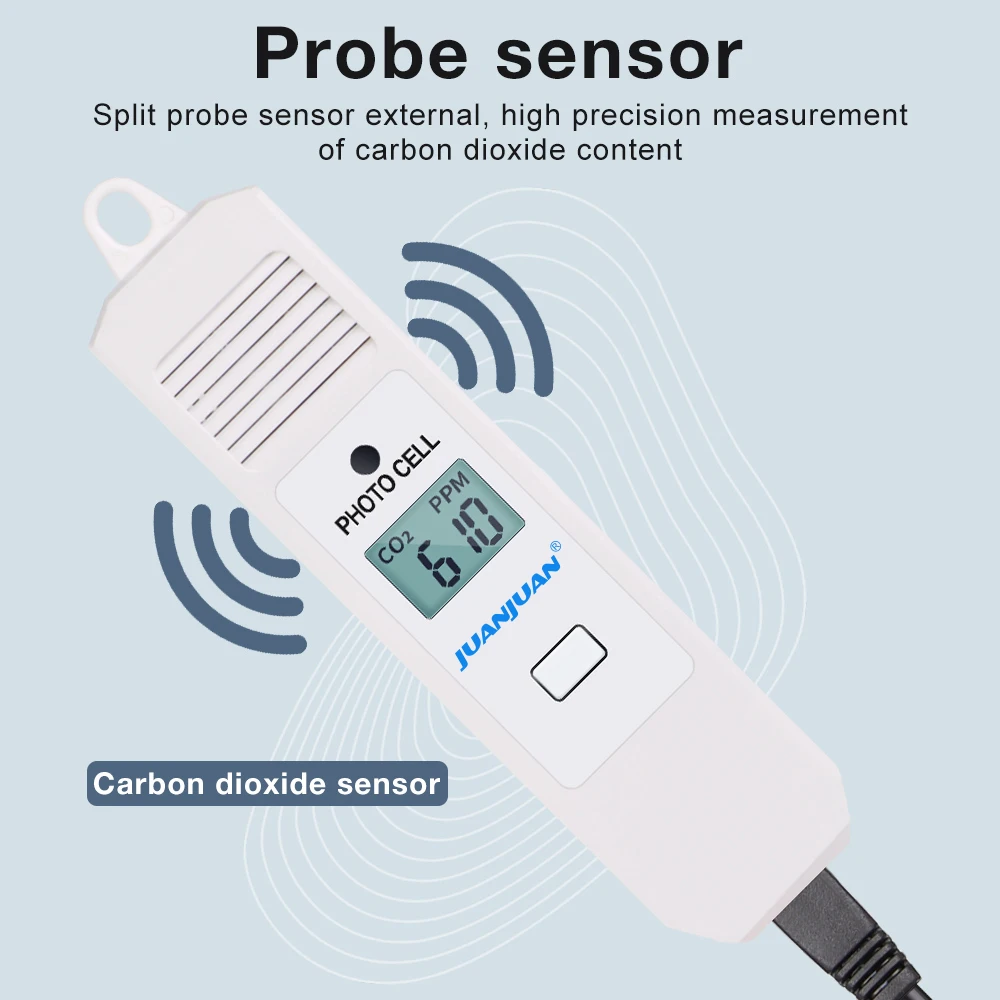Controlador de CO2 de doble canal, Monitor de calidad del aire de 0 ~ 5000ppm, Control de concentración de CO2 LCD, regulador de dióxido de carbono para invernadero - imagen 3