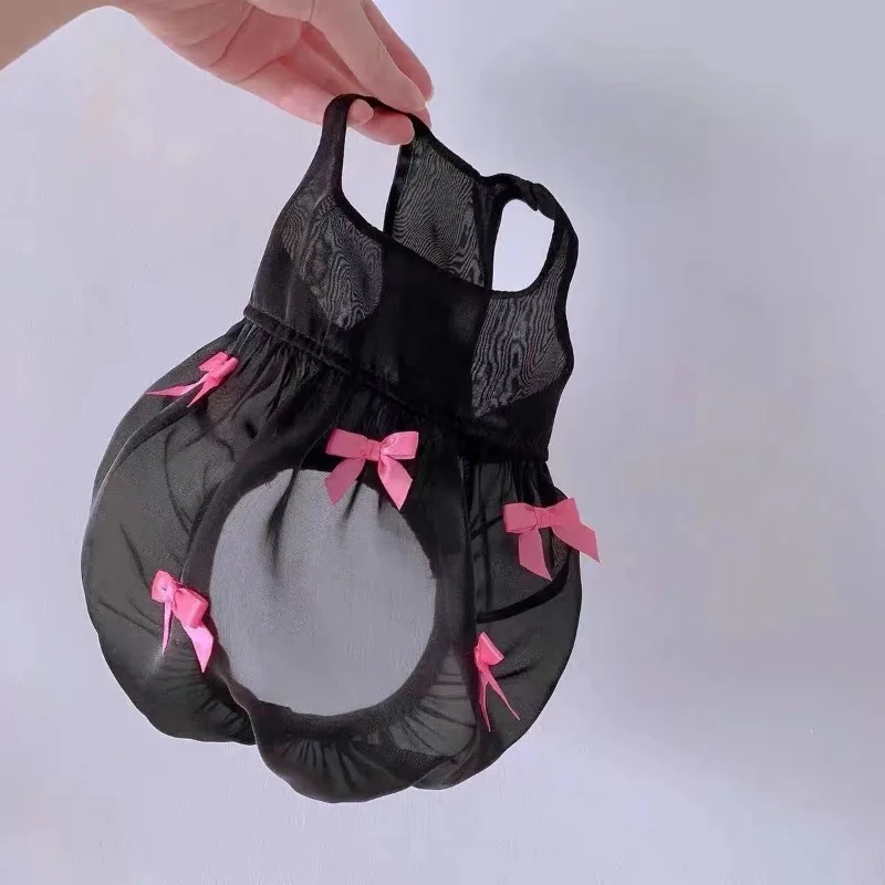 Vestidos para perros de compañía, princesa, viento, gasa ligera que fluye, falda con tirantes y lazo, vestido con tirantes, ropa fina transpirable para perros TeddyPet - imagen 4