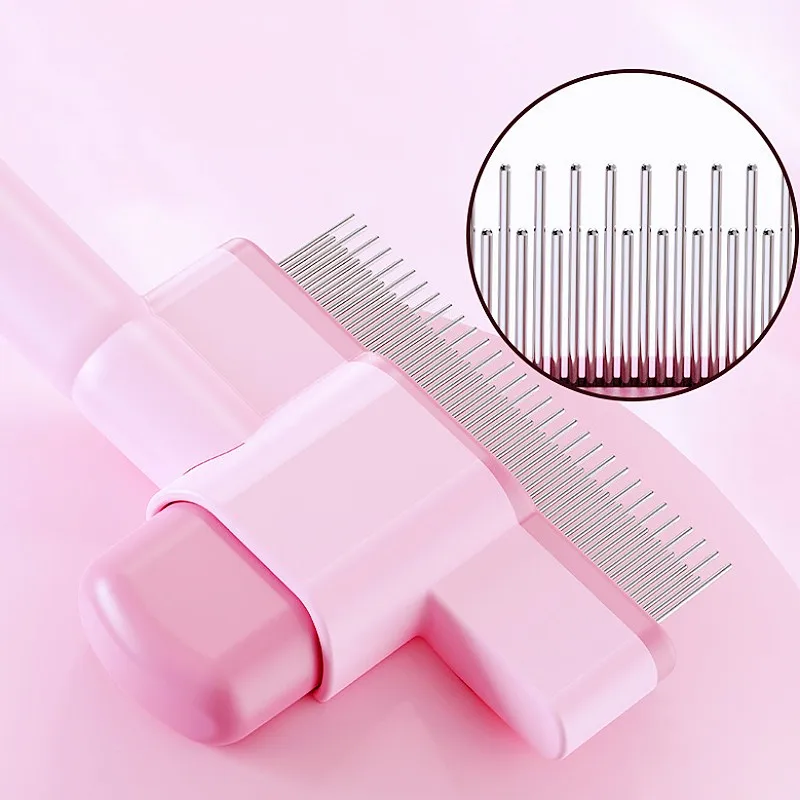 Peine para perros, removedor de pelo para mascotas, cepillo autolimpiante para perros, masaje para el cuidado de perros, cepillo para gatos, peines automáticos para gatos, accesorios para mascotas - imagen 3