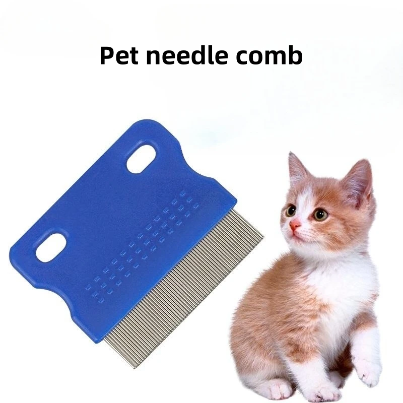 Peine para mascotas de procesamiento suave, cepillo removedor de pelo de acero inoxidable para perros y gatos, eliminación de pulgas, piojos, nudos de caspa, suministros para mascotas - imagen 3