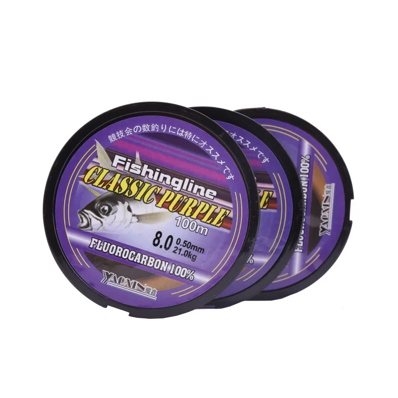 1 paquete de sedal de pesca de fluorocarbono, 109 yardas, alta resistencia, duradero, morado, varios tamaños para pescadores, pesca en barcos oceánicos - imagen 2