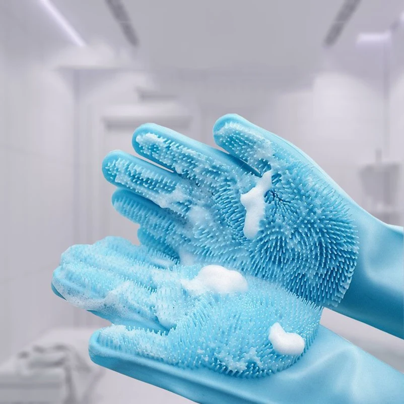 Guantes de baño para el cuidado de mascotas, champú de baño para perros y gatos, limpiador de masaje mágico, guante de depilación de silicona - imagen 2