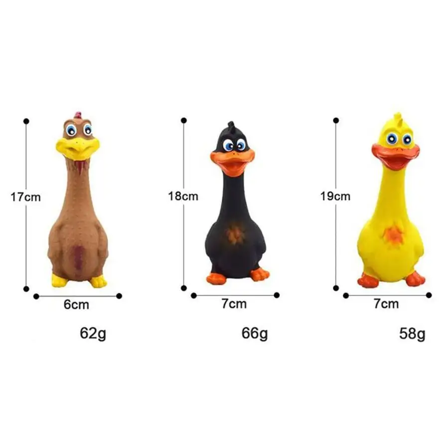 Juguete chirriante de goma para perros – masticable en látex pollo - imagen 3