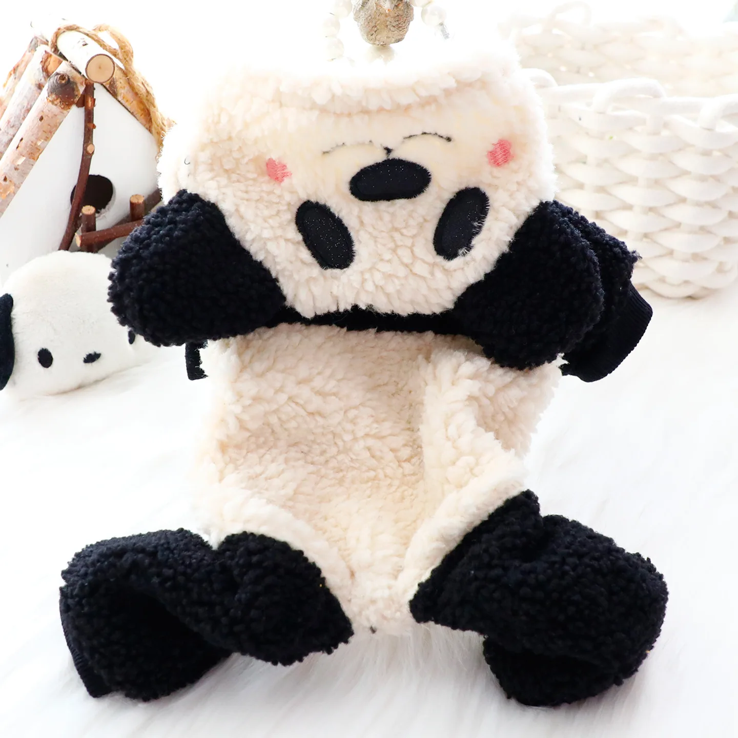 Ropa para perros Otoño e Invierno Grueso Lindo Fubao Panda Tracción Body Suit Perros Pequeños Productos para Mascotas - imagen 2