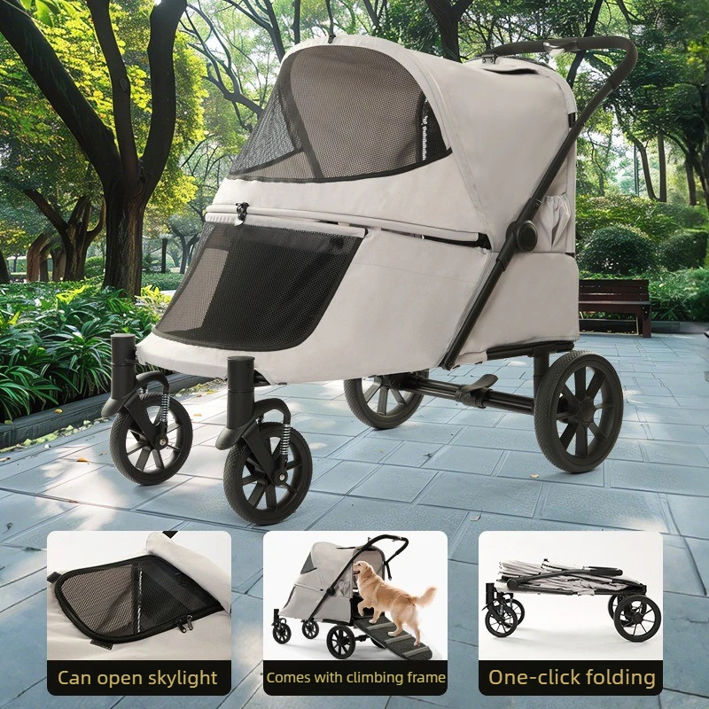 Carrito de transporte para perros medianos y grandes con rampa plegable - imagen 2