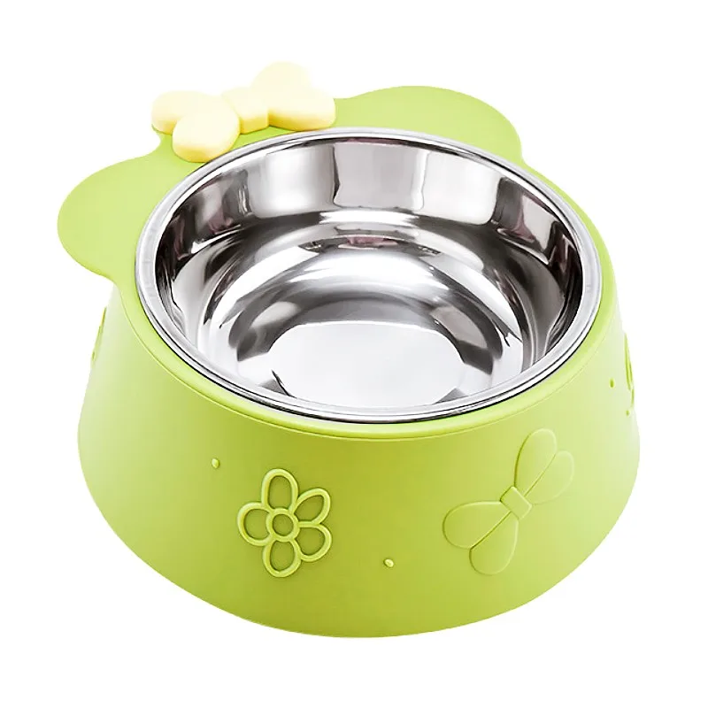 Comedero acero inoxidable para gatos y perros con protector de cuello
