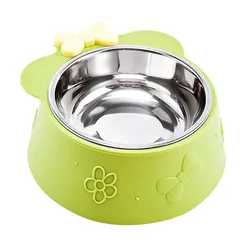 Comedero acero inoxidable para gatos y perros con protector de cuello