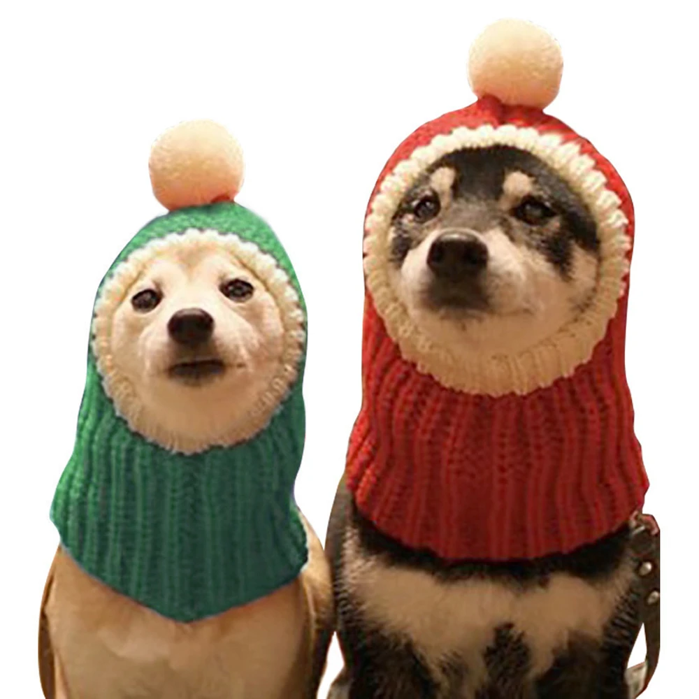 Gorro navideño bonito para perro, gorro tejido con protección contra el ruido para perro, gorro cálido de invierno, gorro de punto elástico suave para perros y gatos, regalo de Navidad, 1 ud. - imagen 2