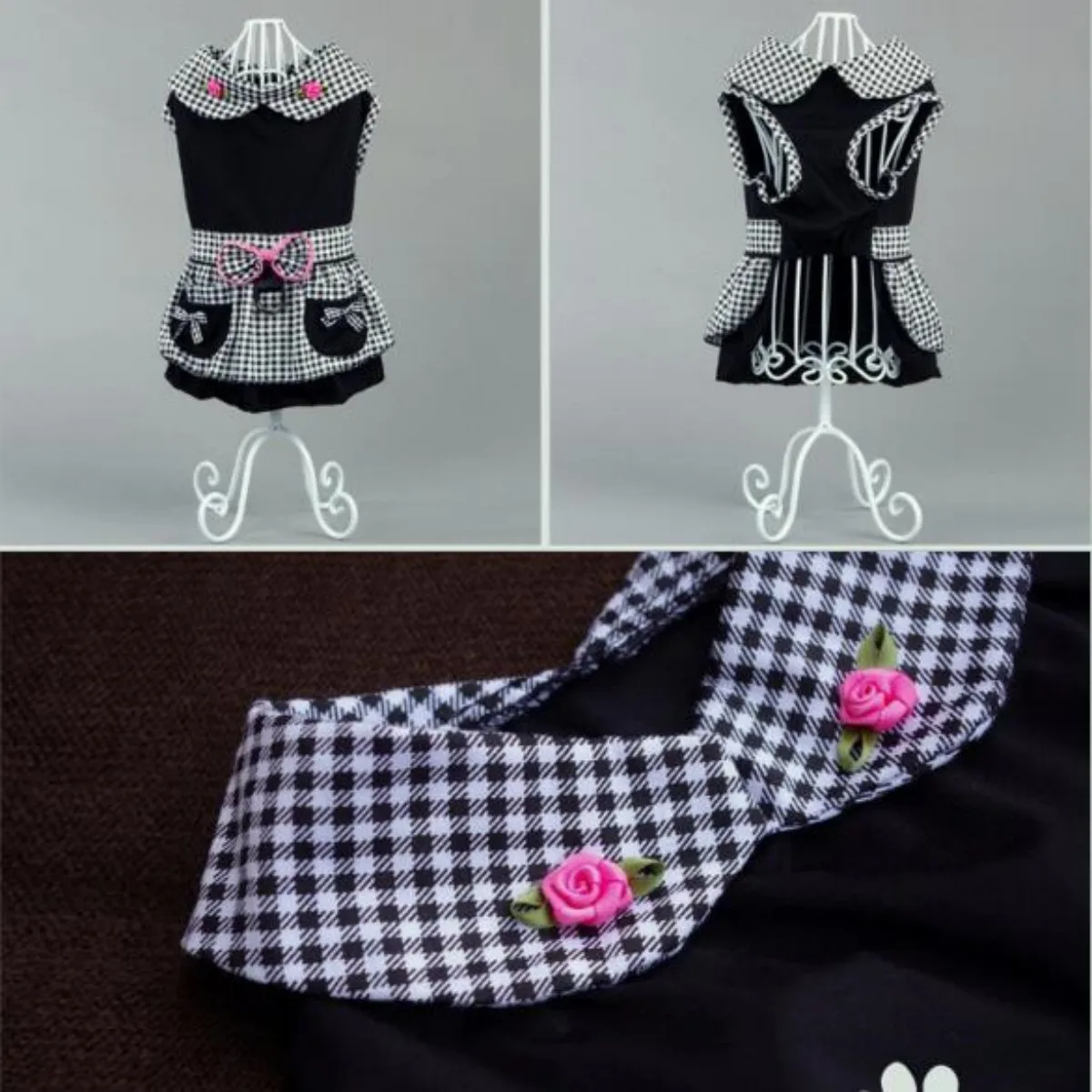 Ropa de verano para cachorros, vestido para perros pequeños y gatos, ropa de boda para fiesta de perros a la moda, vestidos de princesa para cachorros negros, talla XS -XL - imagen 3