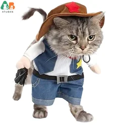 Disfraz Halloween vaquero para perros y gatos pequeños