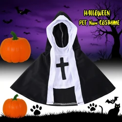 Divertido disfraz de Halloween para mascotas, gato, perro, monja, lindos gatos, ropa de Cosplay, vestido cruzado, trajes de gatito suaves y transpirables, regalos de navidad