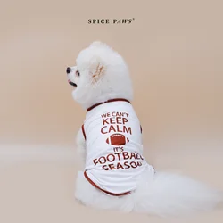 Chaleco de fútbol blanco y verde para perros pequeños/medianos