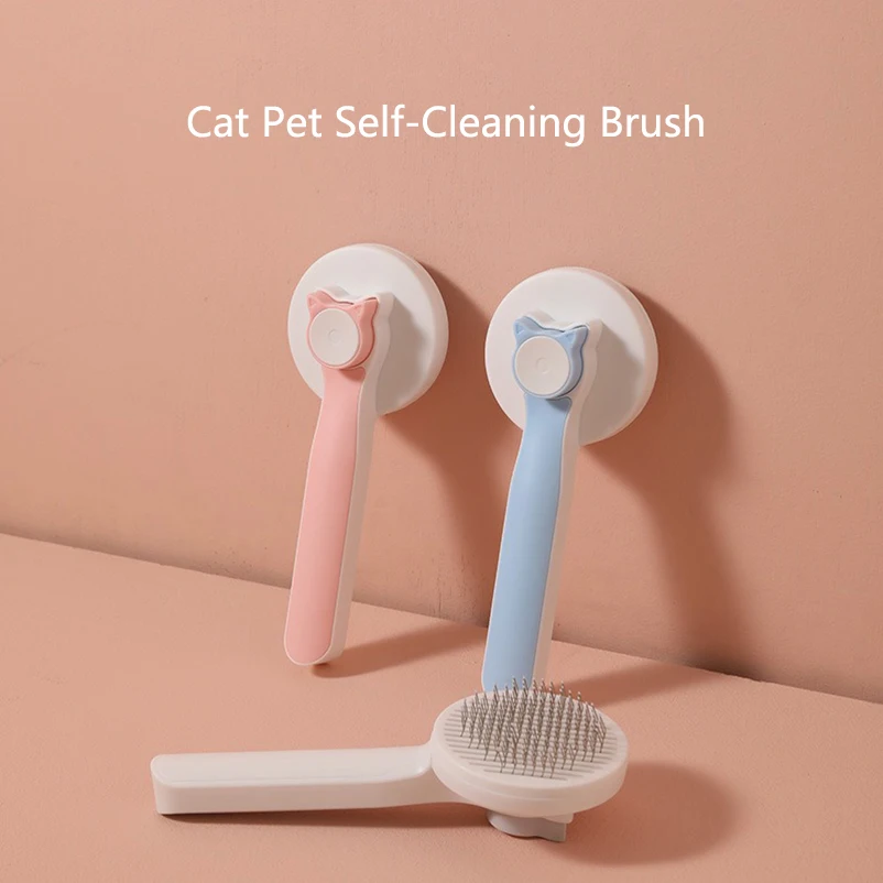 Peine para gatos calientes, accesorios especiales para el cabello flotantes para gatos, peine autolimpiante para mascotas, masaje, peine con aguja para el cabello flotante, suministros para mascotas y gatos