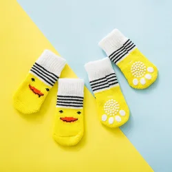 Calcetines para mascotas, cubierta antideslizante y antisuciedad para pies de perro, muñeca tridimensional, calcetín de algodón para cachorros, calcetines para perros medianos y pequeños