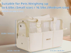 Bolsa de transporte transpirable para perros pequeños y gatos – Hombro