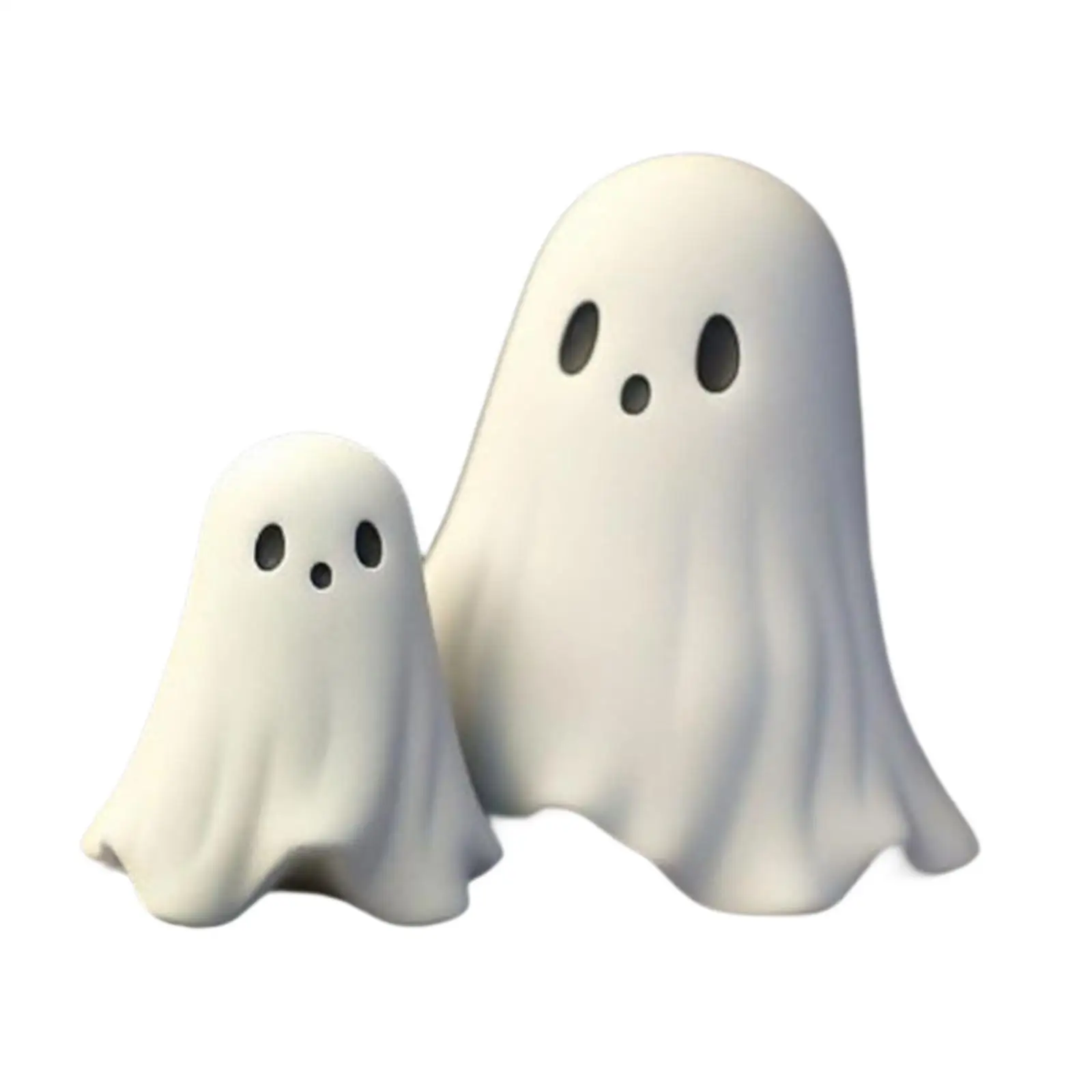 2 Pieces Cute Ghost Figurines Halloween Decoration Tabletop Ornaments for Entrance Desk Table Centerpiece Living Room Fireplace