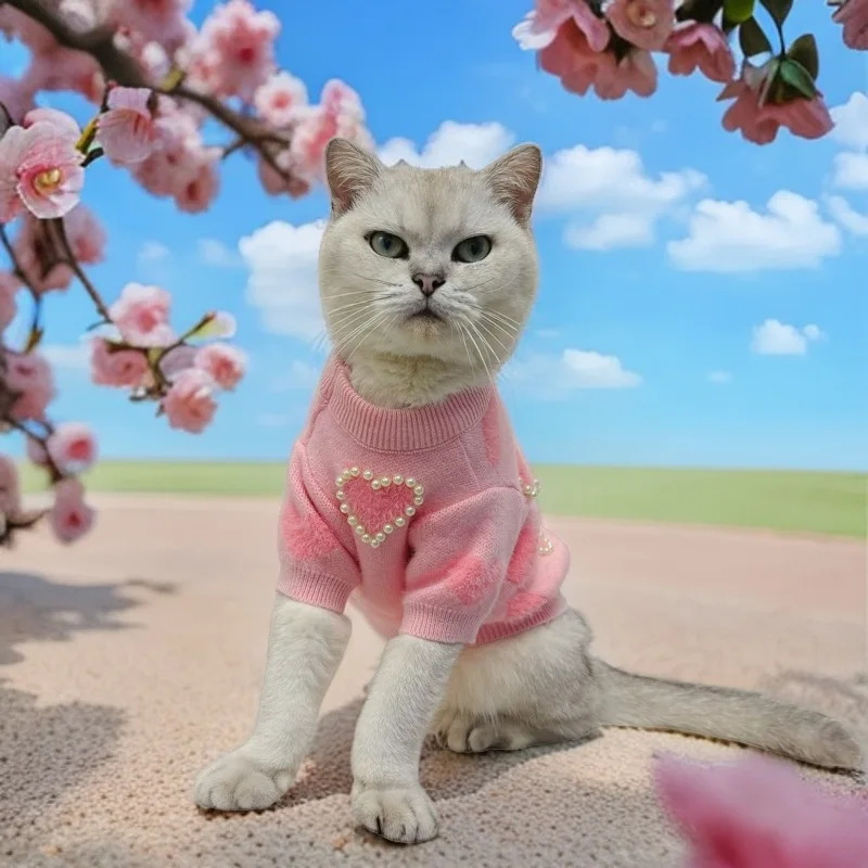 Suéter con capucha de punto para perro con diseño de oso de perlas para Schnauzer, ropa cálida para cachorros de otoño e invierno, perros pequeños y medianos ​ - imagen 3