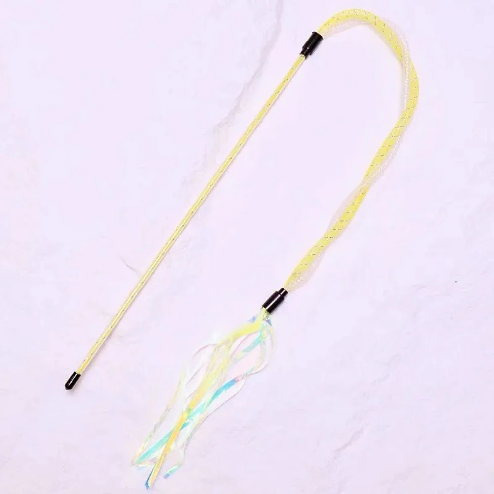 2 uds/3 uds juguetes para gatos borla gatos Teaser Stick juguete interactivo para gatos con campana bola colorida juguete para gatos juguetes de malla elástica para gatitos - imagen 4