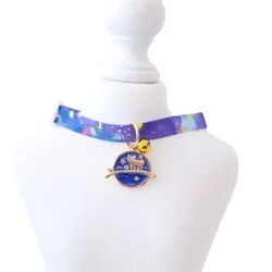 Collar para mascotas de dibujos animados, colorido, ajustable, con colgantes, Color cielo estrellado, poliéster suave, decoración para perros pequeños y gatos