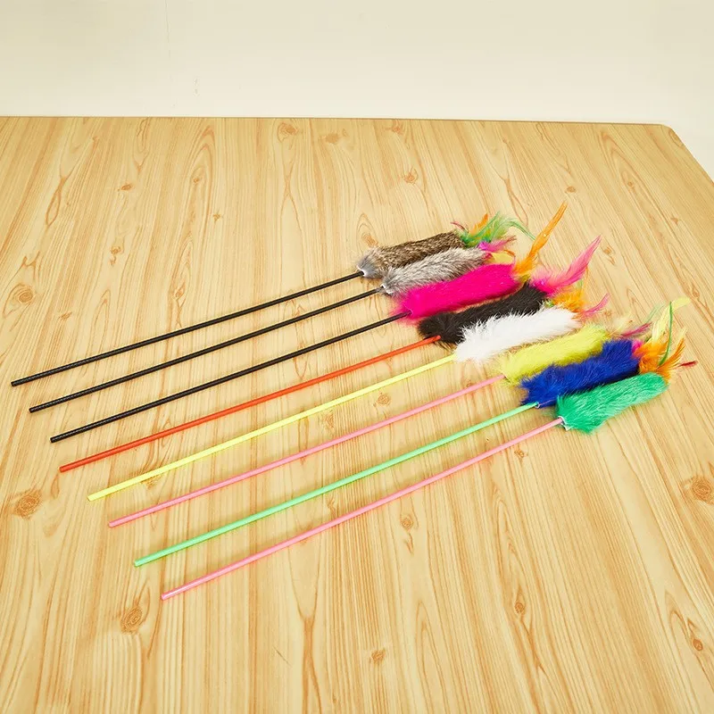1 juguete para gatos, divertido juguete para mascotas para gatos, palo interactivo para gatos, juguetes para gatitos con plumas, suministros para mascotas de Color aleatorio - imagen 5