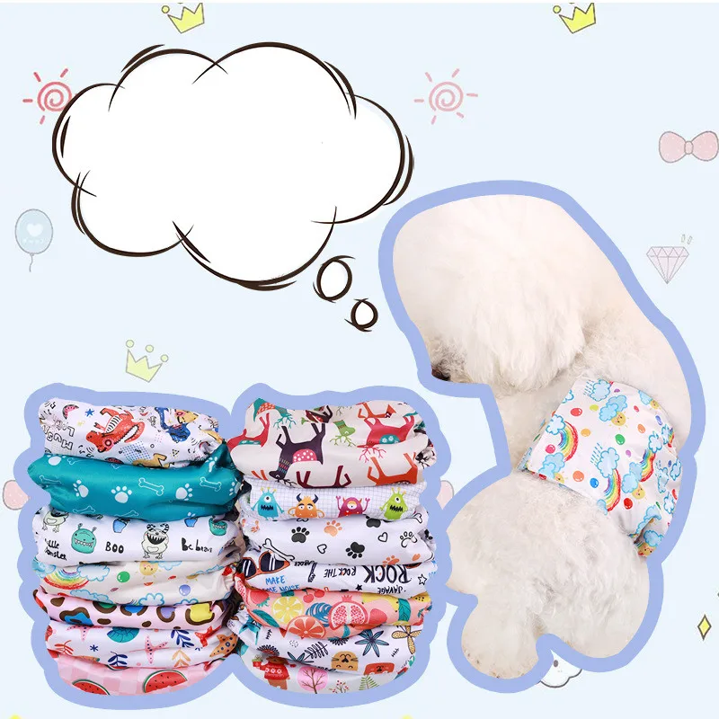 Pañales lavables para perros machos con diseños de dibujos animados - imagen 2