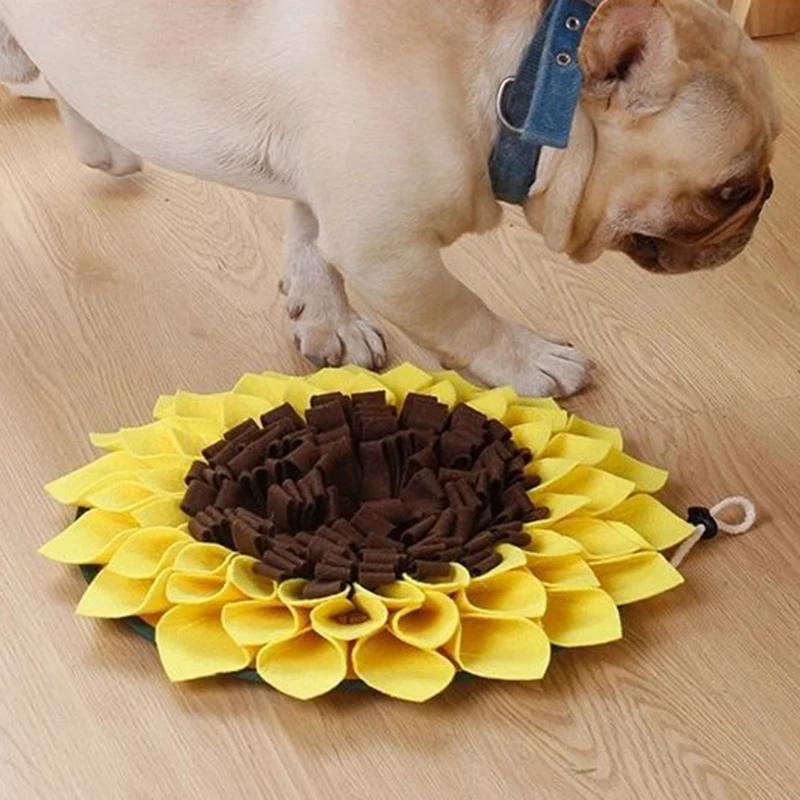 Booteely-alfombrilla antideslizante para olfatear perros, lavable, girasol, alimentación lenta, comida, tratamiento de entrenamiento para la nariz de mascotas - imagen 2